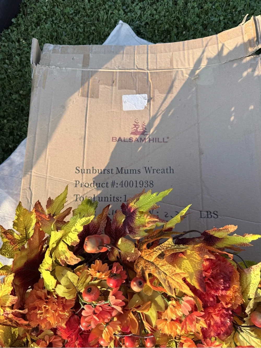 Autumn Harvest Orange Fall Wreath Balsam Hill Wreath Sunburst Mums Wreath